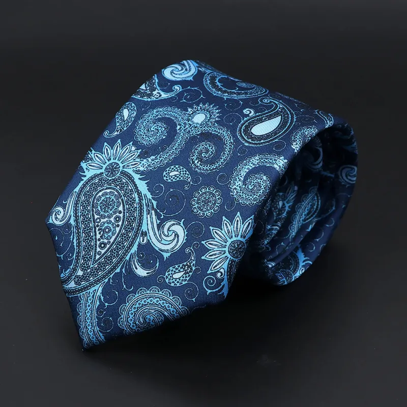 Biarritz · corbata con estampado paisley azul made by Barlovento de Biar
