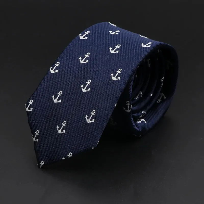 Anclas · corbata de diseño azul para marineros made by Barlovento de Biar