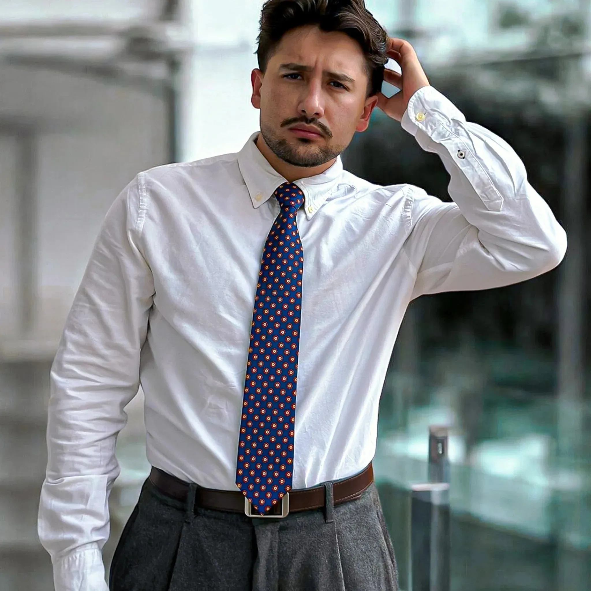 Sirmione · corbata estilo italiano azul, roja y amarilla sold by Barlovento de Biar product image thumbnail 5
