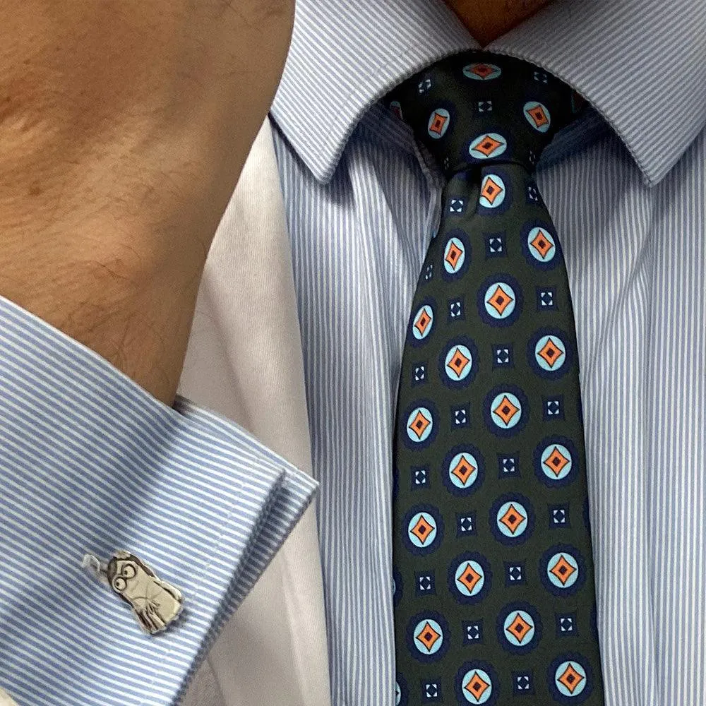 Taggia · corbata geométrica verde estilo italiano sold by Barlovento de Biar product image thumbnail 5