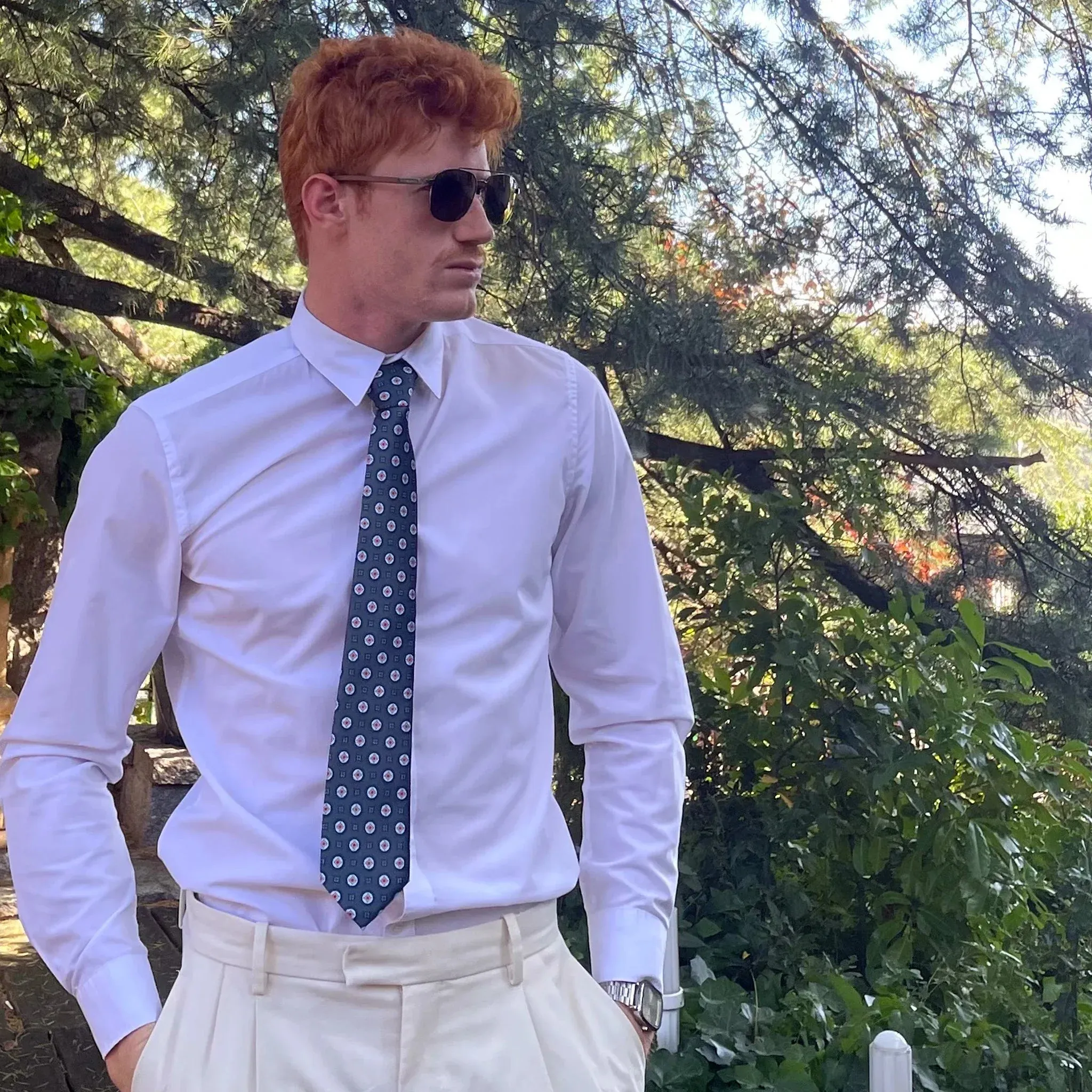 Taggia · corbata geométrica verde estilo italiano sold by Barlovento de Biar product image thumbnail 2