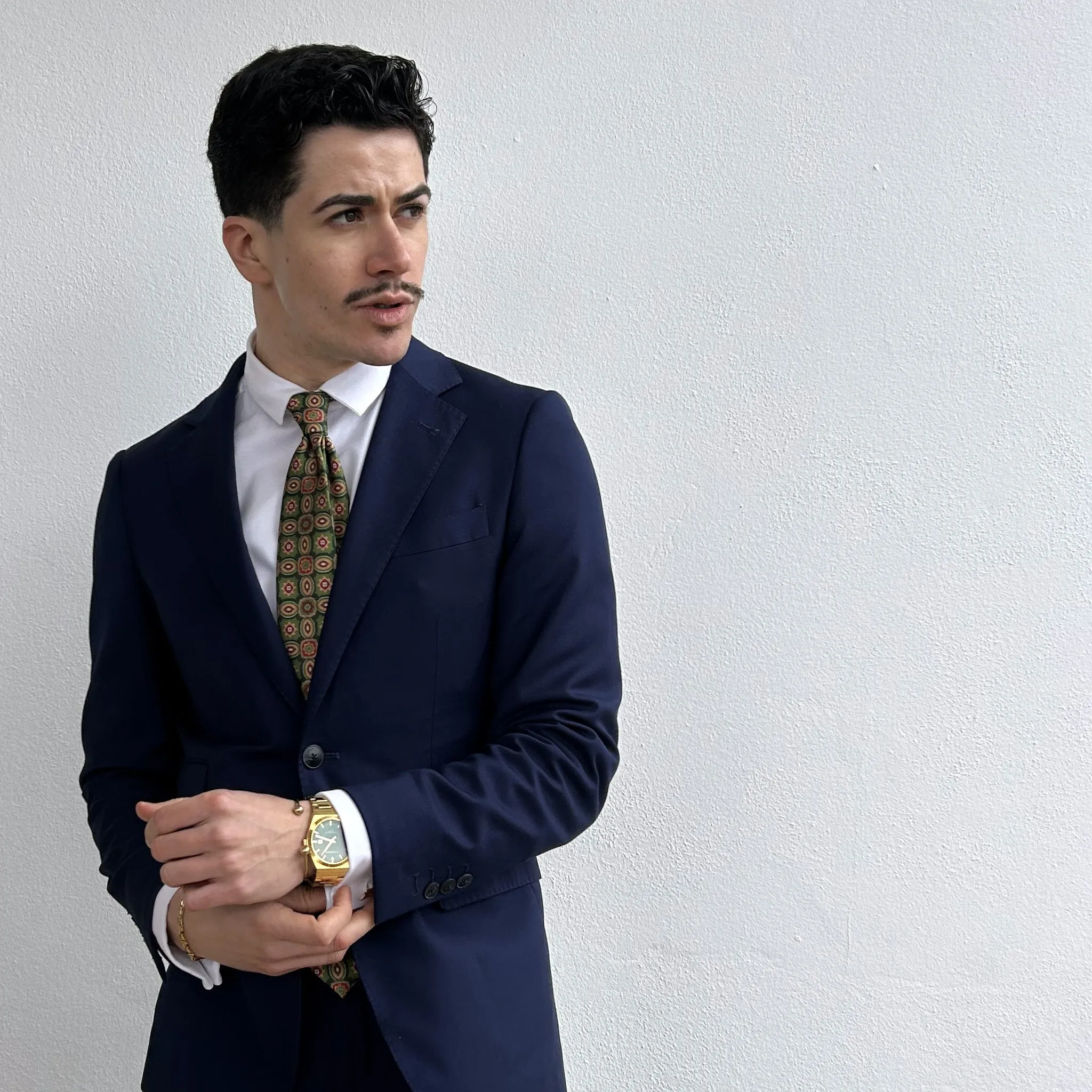Ravena · corbata estampada verde con medallones ornamentales sold by Barlovento de Biar product image thumbnail 4