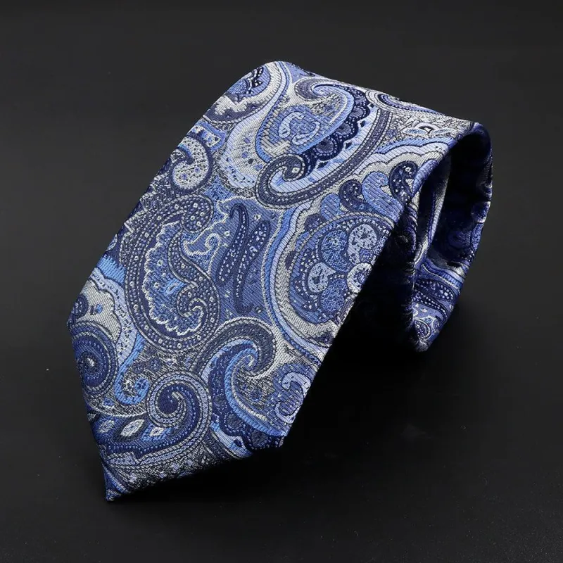 Bayonne · corbata con estampado paisley azul made by Barlovento de Biar
