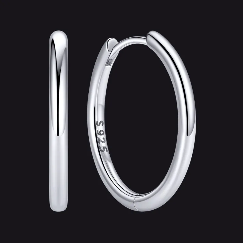 925 Sterling Silver Hoop Earrings for Women Men sold by FaithHeart