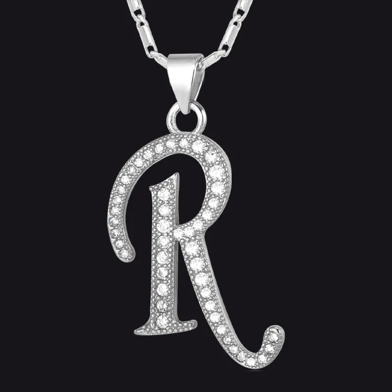 Cubic Zirconia Initial R Diamond Necklace for Women sold by FaithHeart