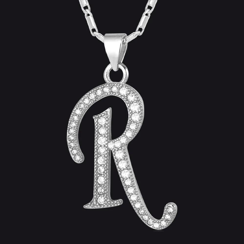 Cubic Zirconia Initial R Diamond Necklace for Women sold by FaithHeart