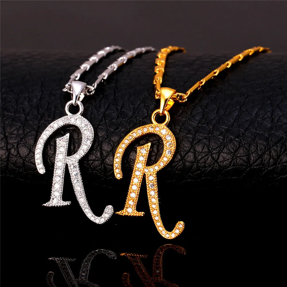 Cubic Zirconia Initial R Diamond Necklace for Women sold by FaithHeart product image thumbnail 3
