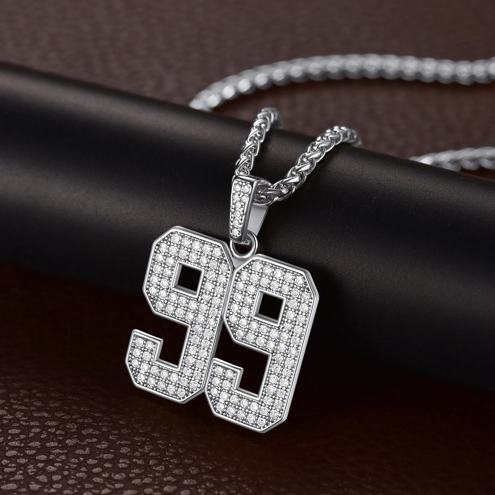 Custom Diamond Baseball Jersey Number Necklace for Men sold by FaithHeart product image thumbnail 5