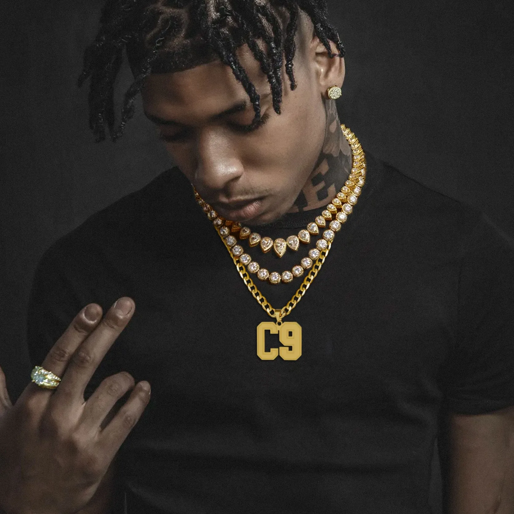 Custom Name Letter Cuban Link Chain Necklace for Men sold by FaithHeart product image thumbnail 3