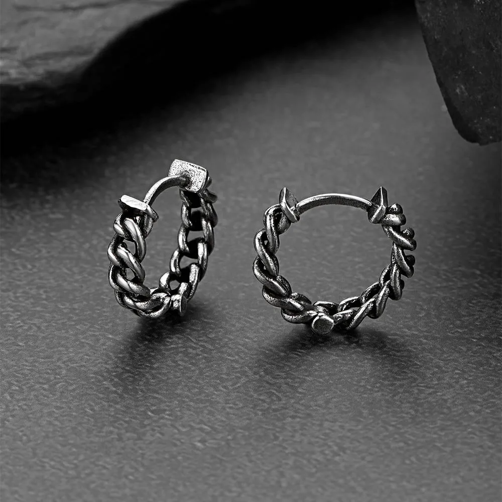 Tribal Vintage Chain Hoop Earrings for Men sold by FaithHeart product image thumbnail 4