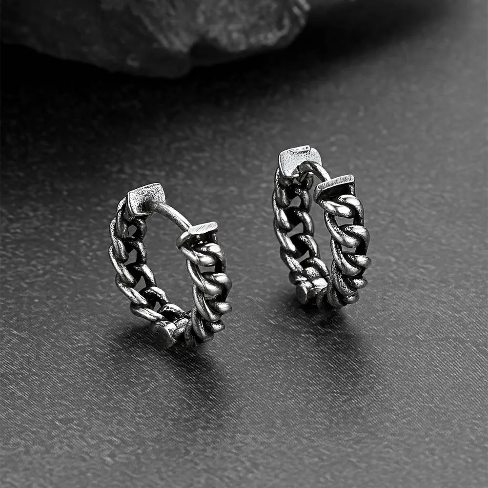 Tribal Vintage Chain Hoop Earrings for Men sold by FaithHeart product image thumbnail 2