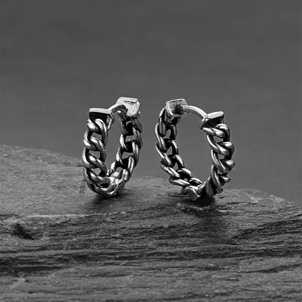 Tribal Vintage Chain Hoop Earrings for Men sold by FaithHeart product image thumbnail 3