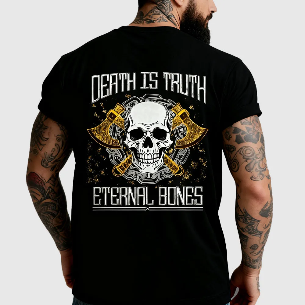 Halloween Gothic Axe Skull Black T-Shirt Graphic Tee for Men sold by FaithHeart product image thumbnail 4