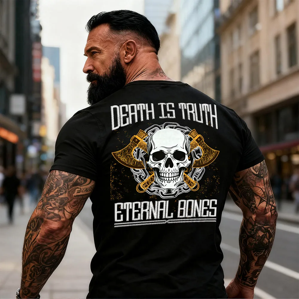 Halloween Gothic Axe Skull Black T-Shirt Graphic Tee for Men sold by FaithHeart product image thumbnail 2