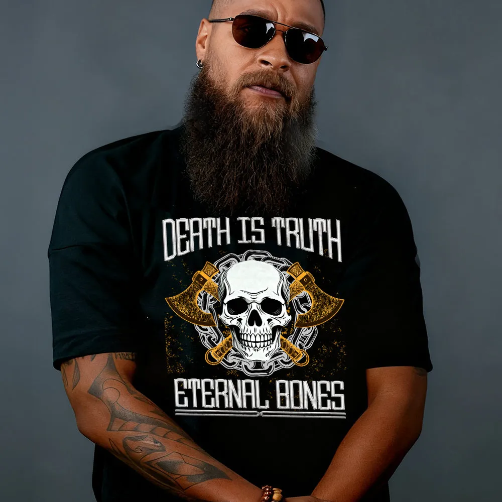 Halloween Gothic Axe Skull Black T-Shirt Graphic Tee for Men sold by FaithHeart product image thumbnail 3