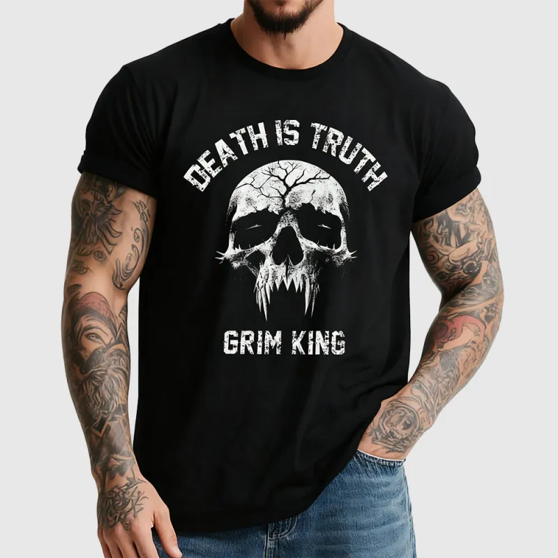 Halloween Y2K Gothic Skull T-Shirt Graphic Tee for Men sold by FaithHeart