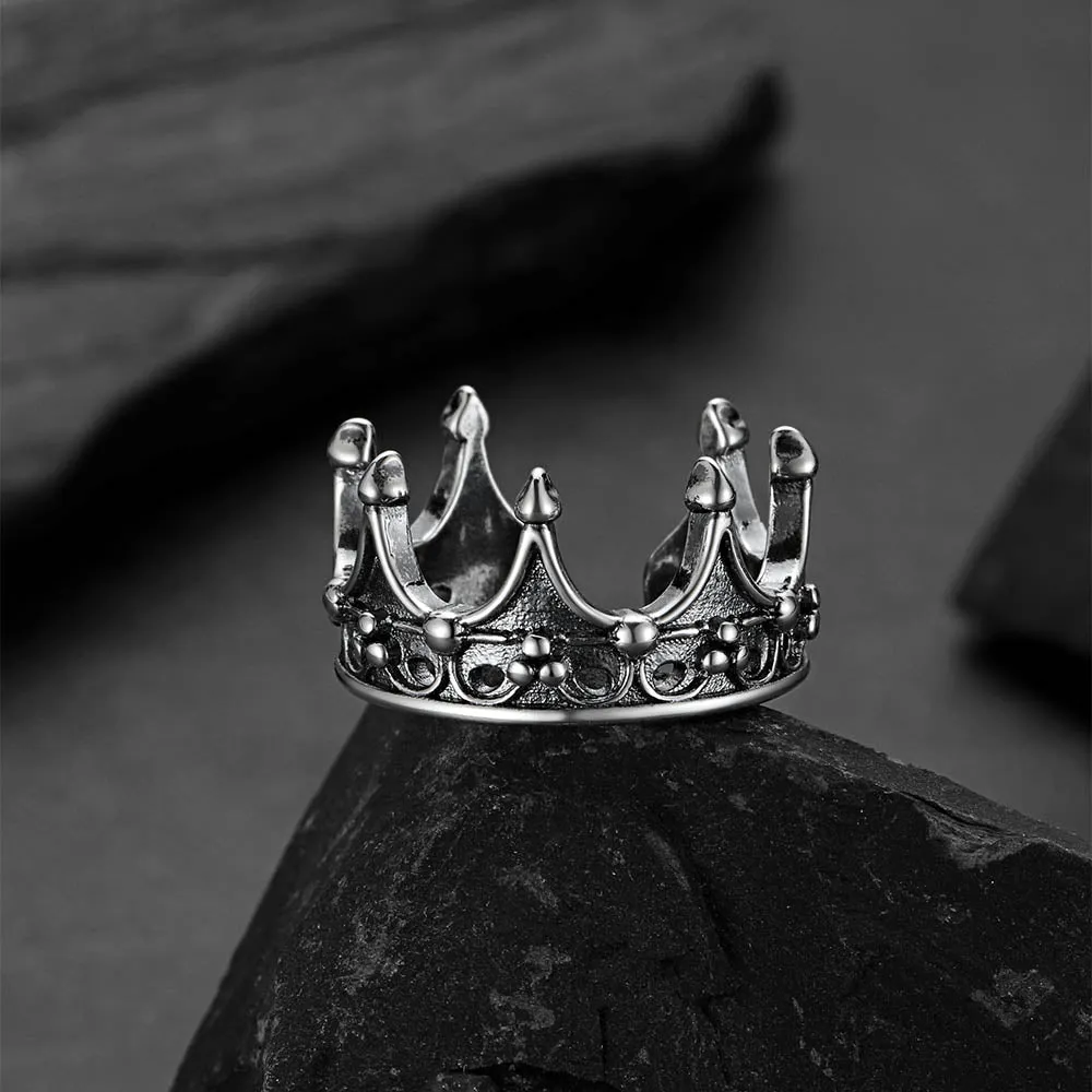 Crown Cross Open Adjustable Ring for Men sold by FaithHeart product image thumbnail 3