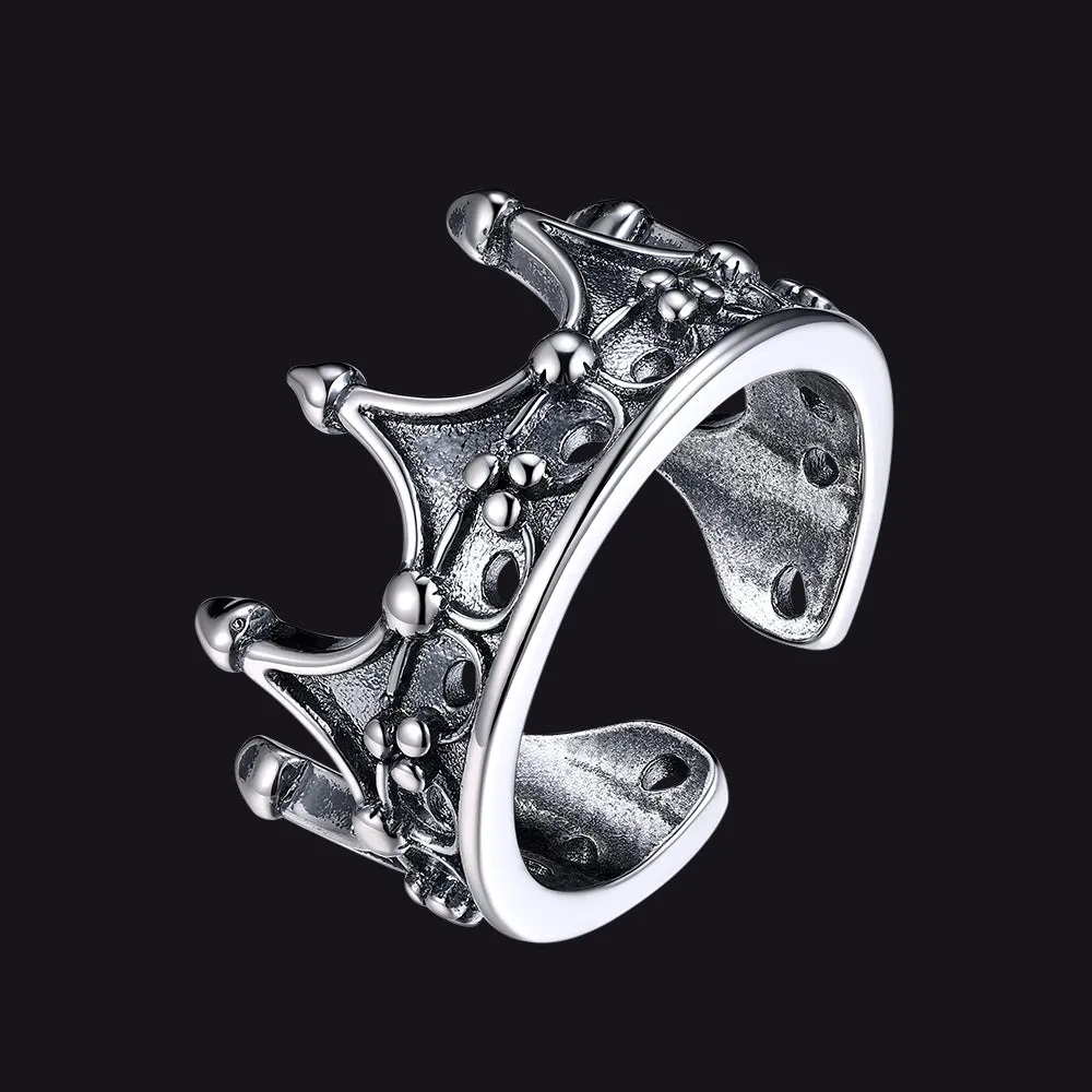 Crown Cross Open Adjustable Ring for Men sold by FaithHeart