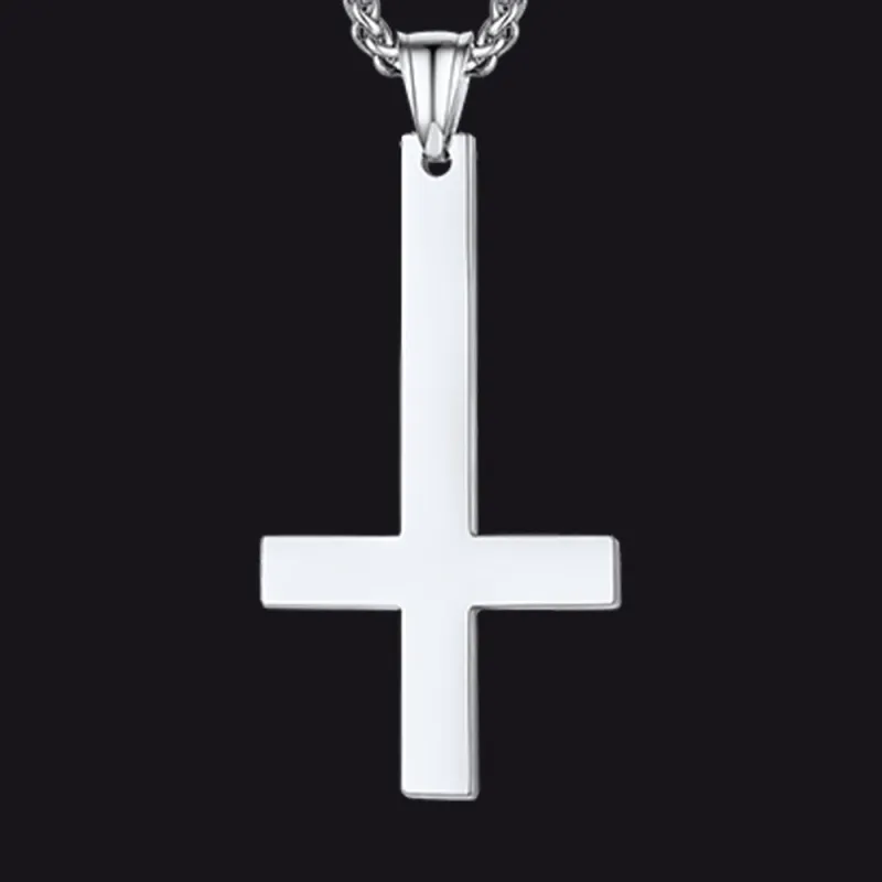 Inverted Cross Pendant Christian Jesus Necklace for Men Women sold by FaithHeart