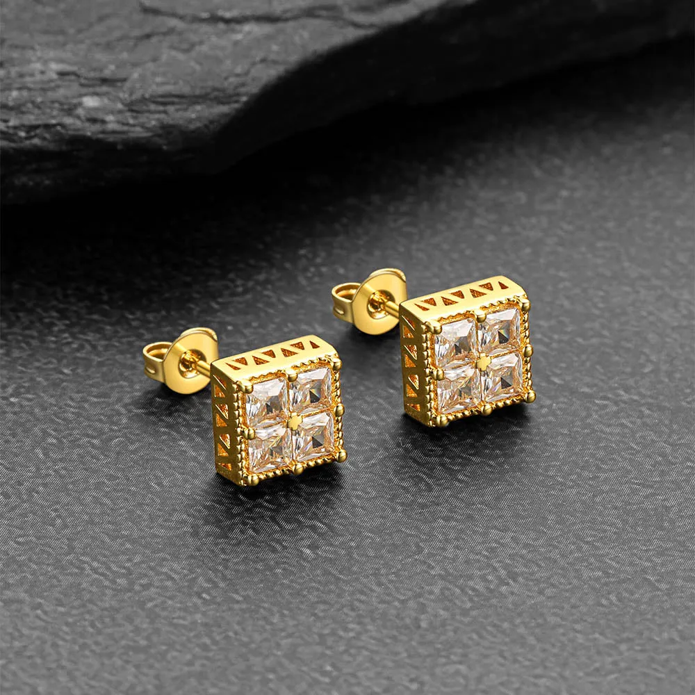 8MM Square Diamond Stud Earrings for Men Women sold by FaithHeart product image thumbnail 4