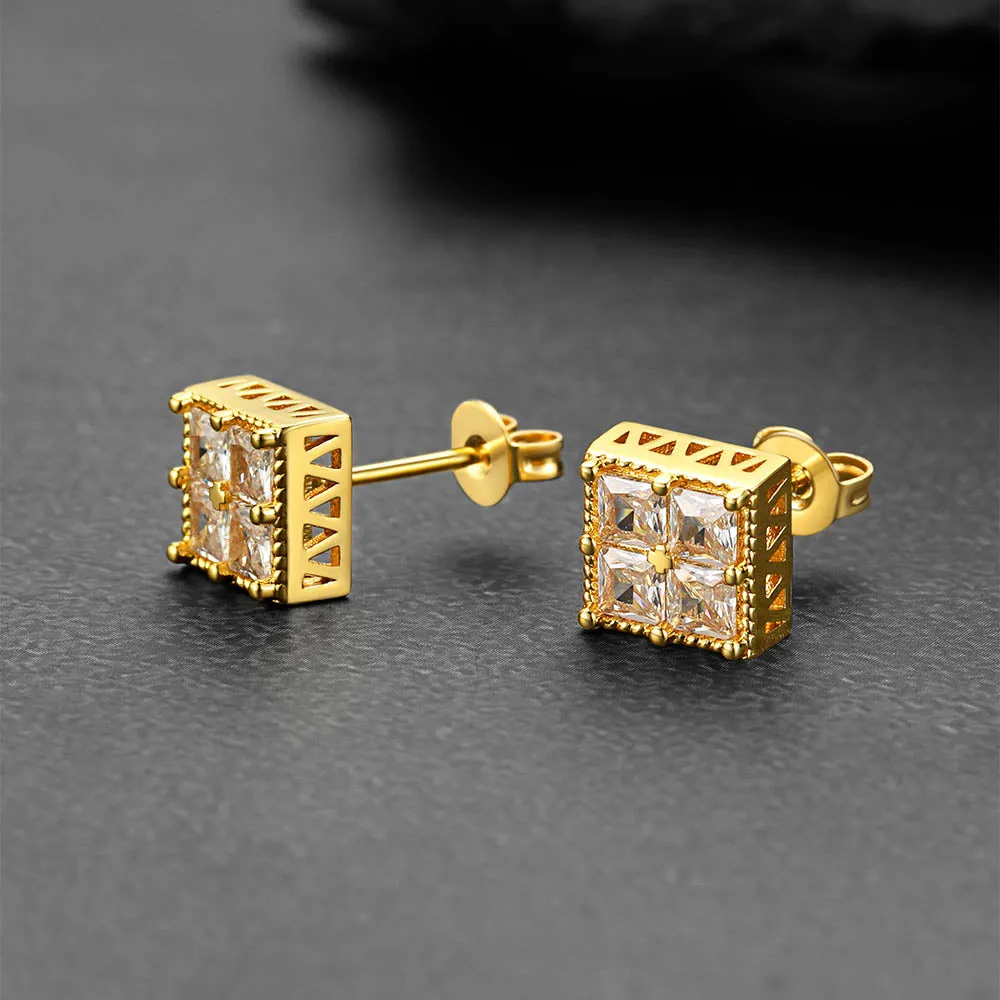 8MM Square Diamond Stud Earrings for Men Women sold by FaithHeart product image thumbnail 5