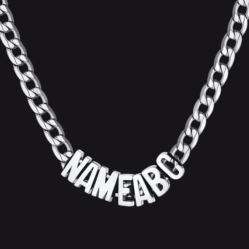 8MM Custom Name Cuban Chain Necklace for Men sold by FaithHeart