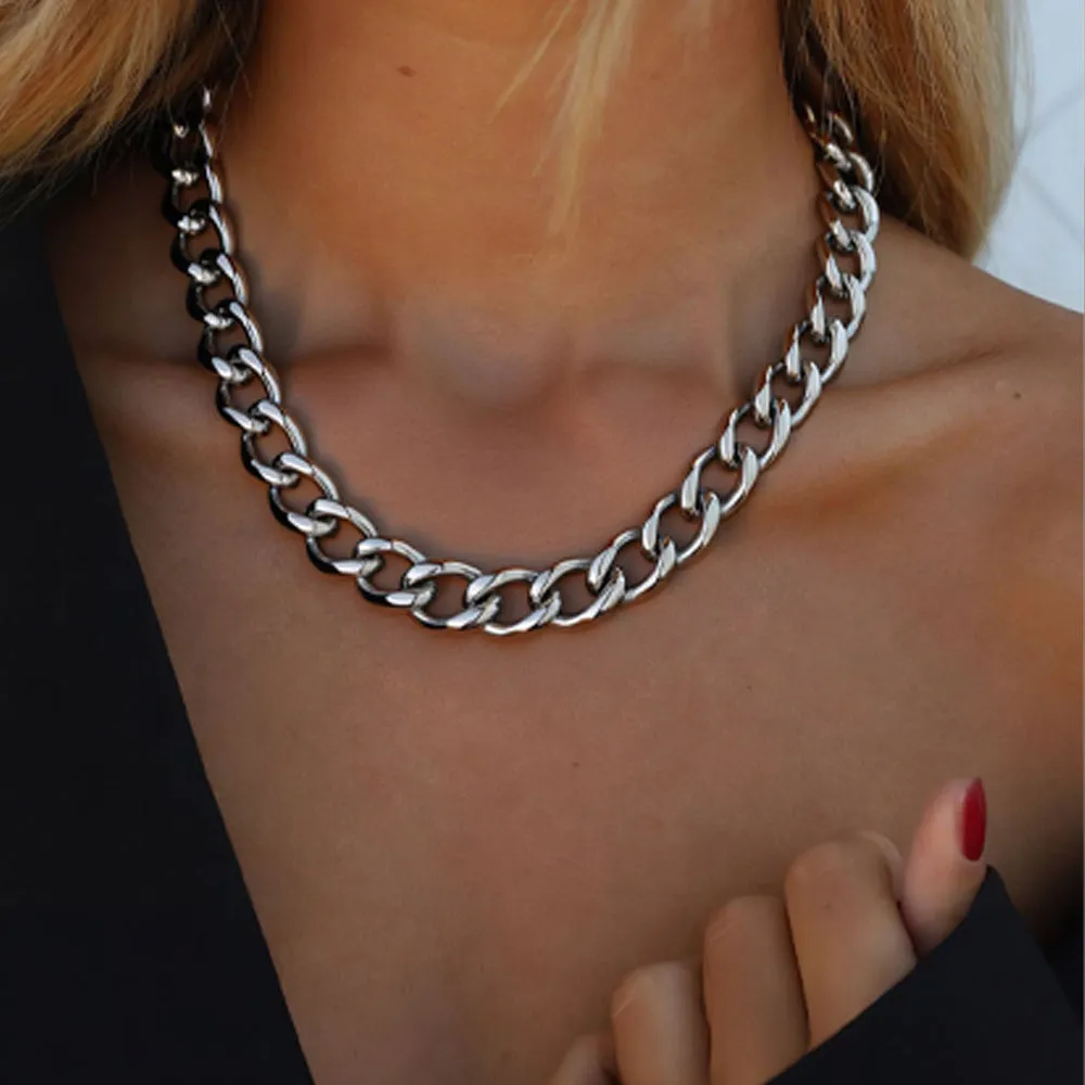 Chunky Cuban Link Chain Necklace for Women sold by FaithHeart product image thumbnail 2