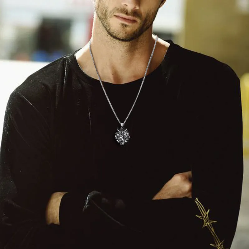 Flash Sale Stainless Steel Fierce Wolf Head Necklace for Man sold by FaithHeart product image thumbnail 2