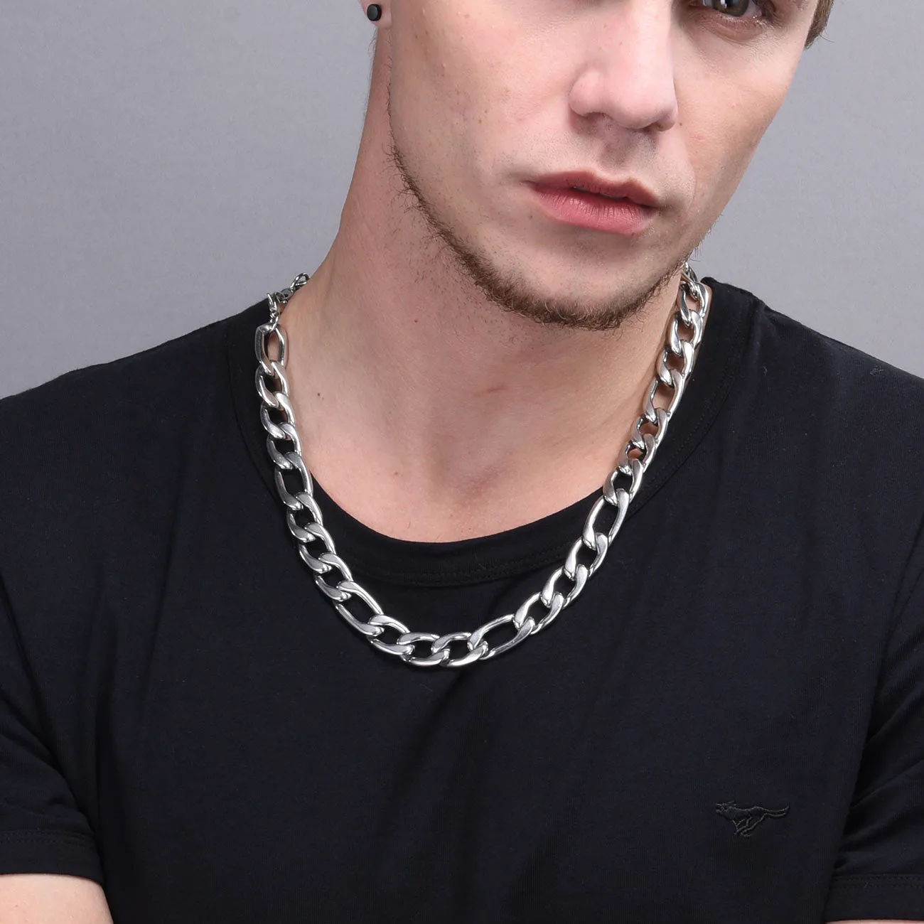 Flash Sale 12mm Figaro Chain Necklace for Men for Men sold by FaithHeart product image thumbnail 2