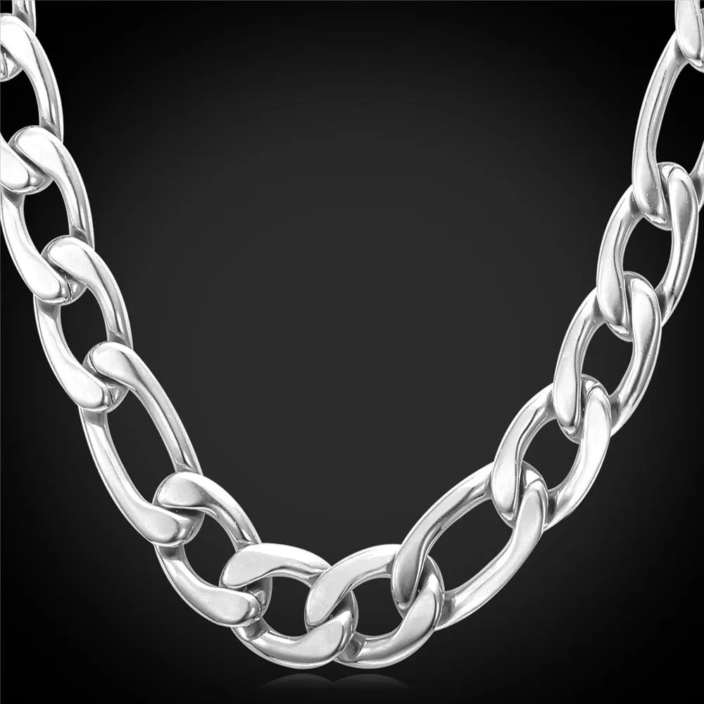 Flash Sale 12mm Figaro Chain Necklace for Men for Men sold by FaithHeart