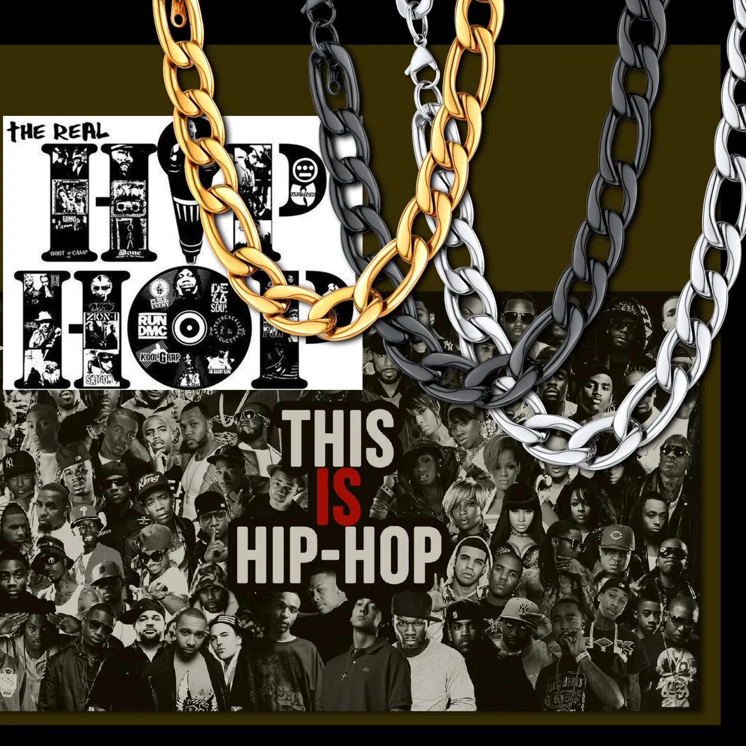 Flash Sale 12mm Figaro Chain Necklace for Men for Men sold by FaithHeart product image thumbnail 3