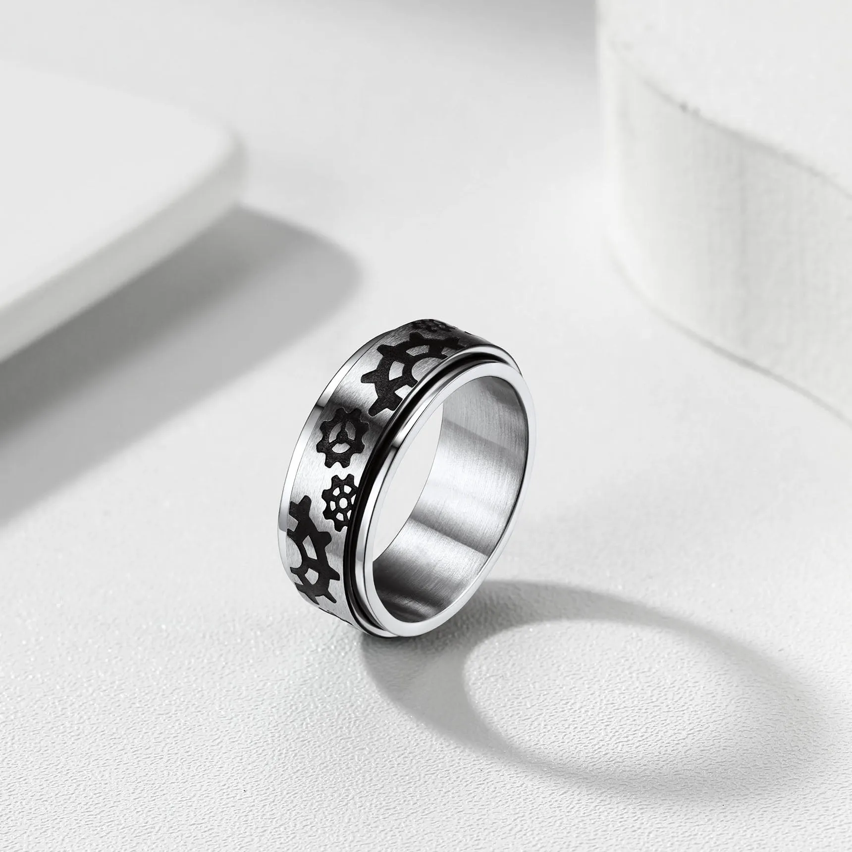 Flash Sale 8mm Rotatable Star Moon, Sun Turning Ring for Men sold by FaithHeart product image thumbnail 5