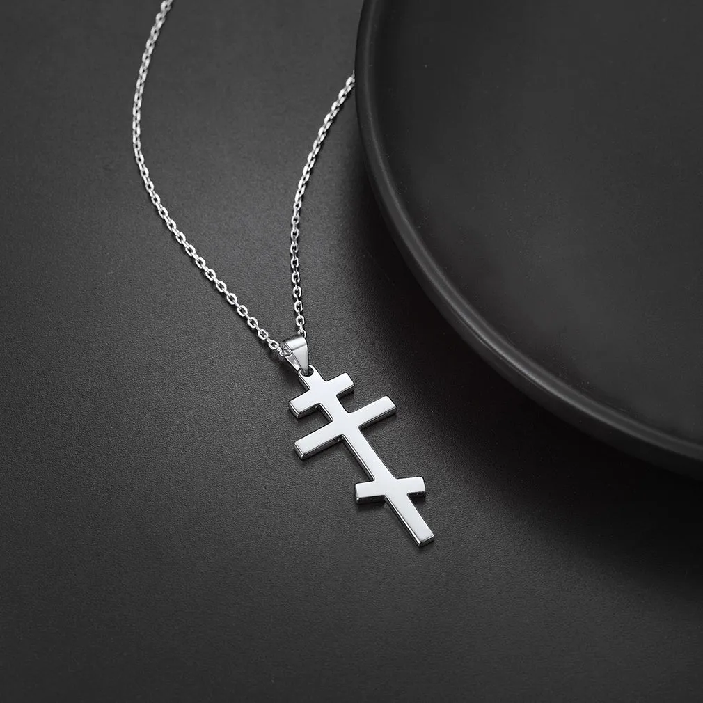 Sterling Silver Russian Orthodox Cross Necklace sold by FaithHeart product image thumbnail 5