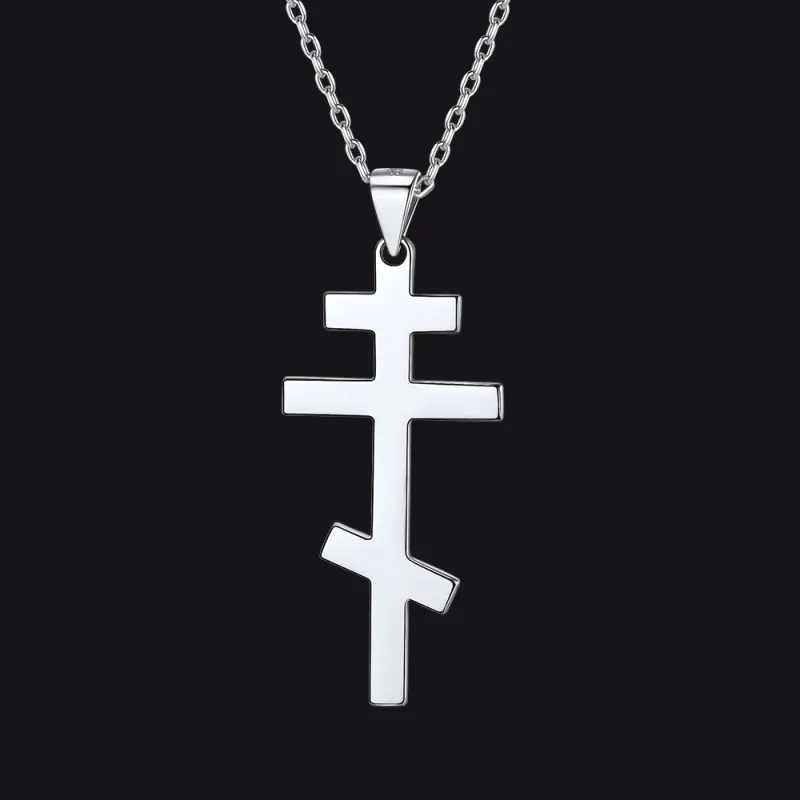Sterling Silver Russian Orthodox Cross Necklace made by FaithHeart