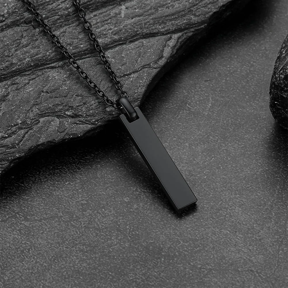 Minimalist Engraved Text Bar Necklace for Women Men sold by FaithHeart product image thumbnail 5