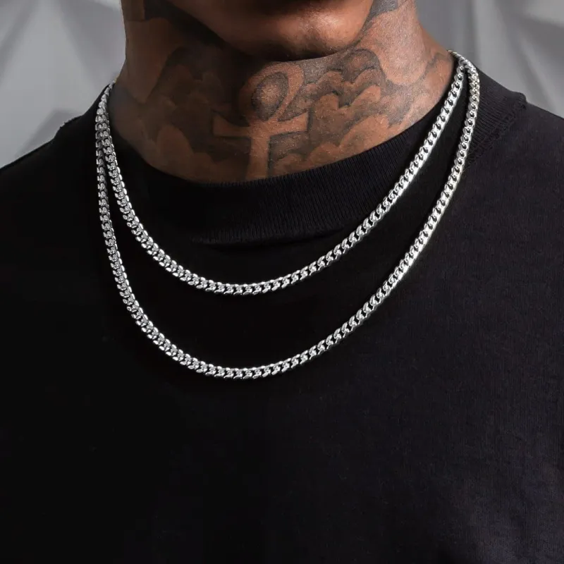 5mm Width Miami Cuban Link Chain Necklace Set for Men sold by FaithHeart