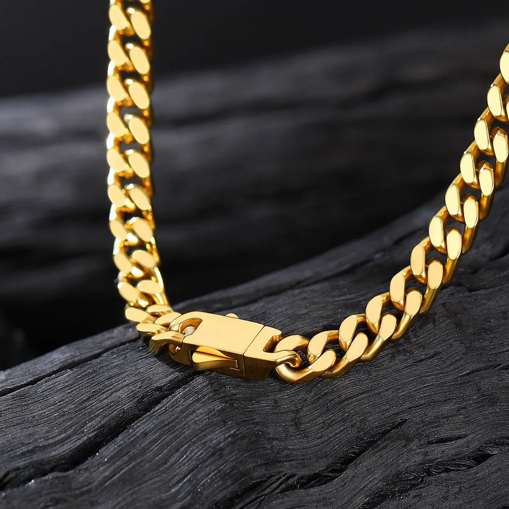 5mm Width Miami Cuban Link Chain Necklace Set for Men sold by FaithHeart product image thumbnail 4