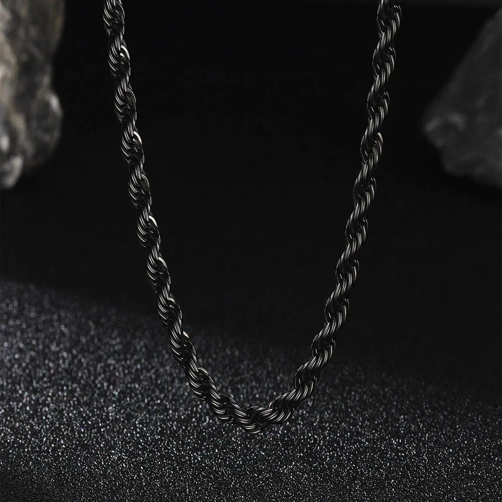 3MM & 6MM Twisted Rope Link Chain Layered Necklaces Set for Men sold by FaithHeart product image thumbnail 3