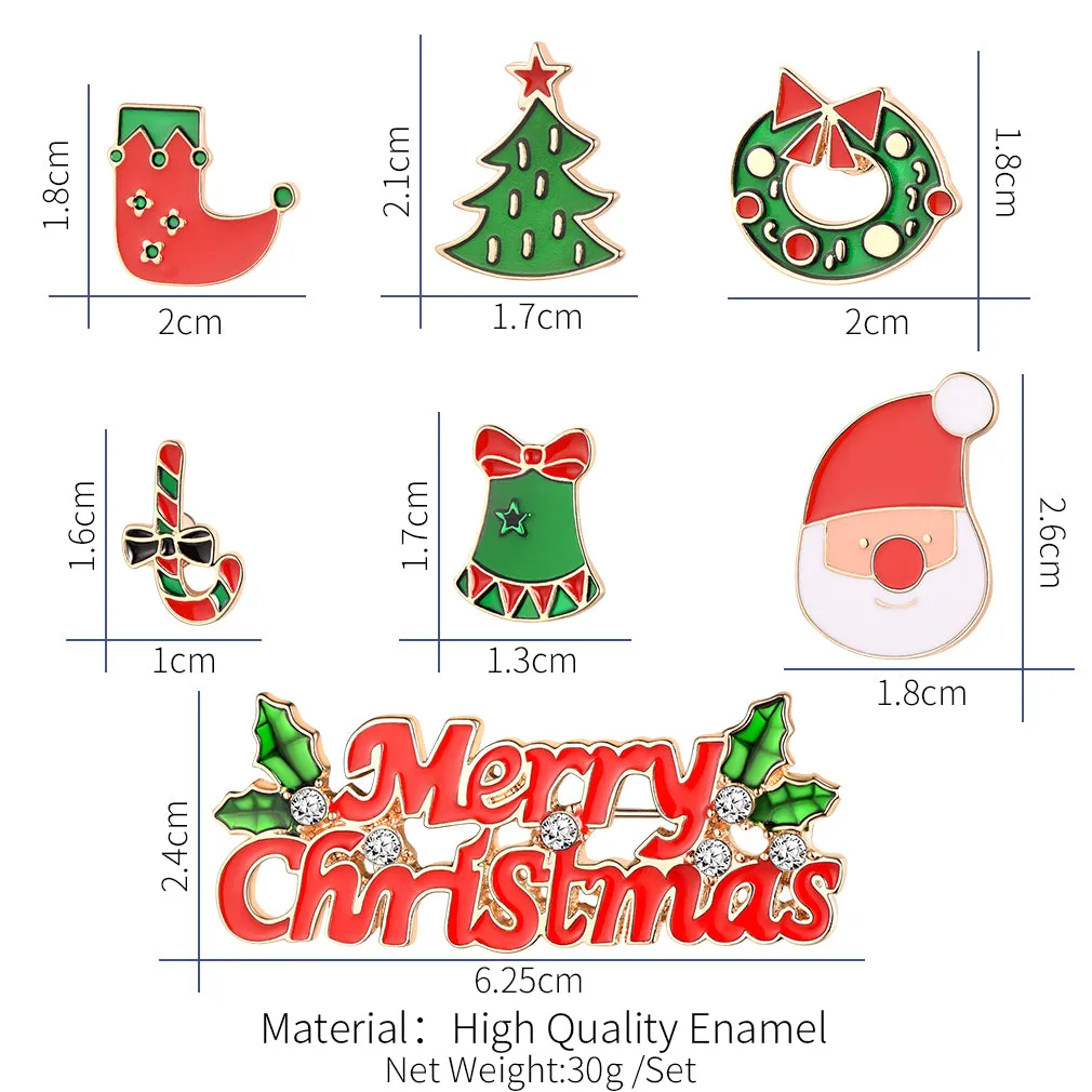 Flash Sale Alloy Christmas Drop-Finish Enamel Pin Set (7-Piece) - Holiday Series sold by FaithHeart product image thumbnail 5