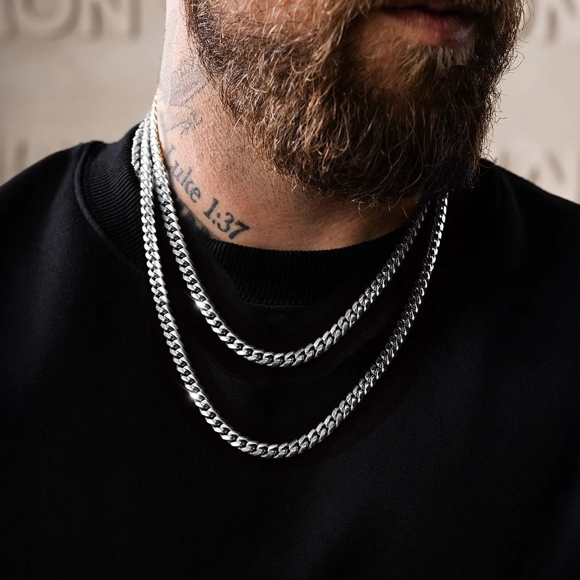 9mm Miami Cuban Link Chain Necklace Set for Men sold by FaithHeart