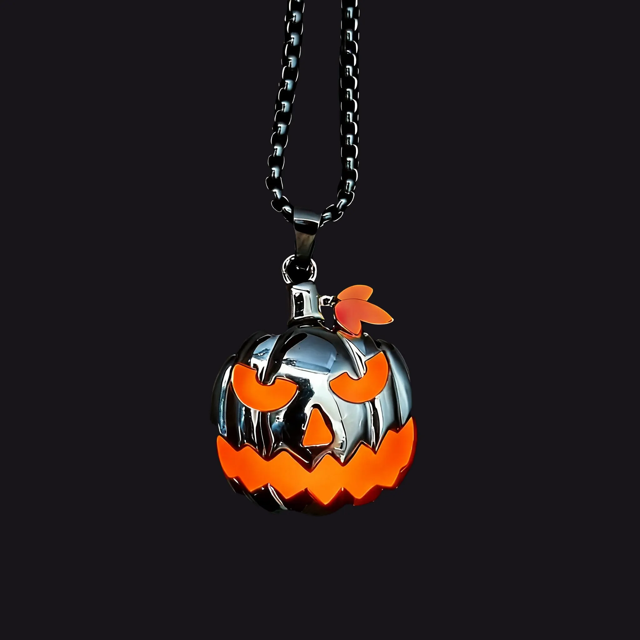 Halloween Glow in the Dark Pumpkin Pendant Necklace Gift sold by FaithHeart