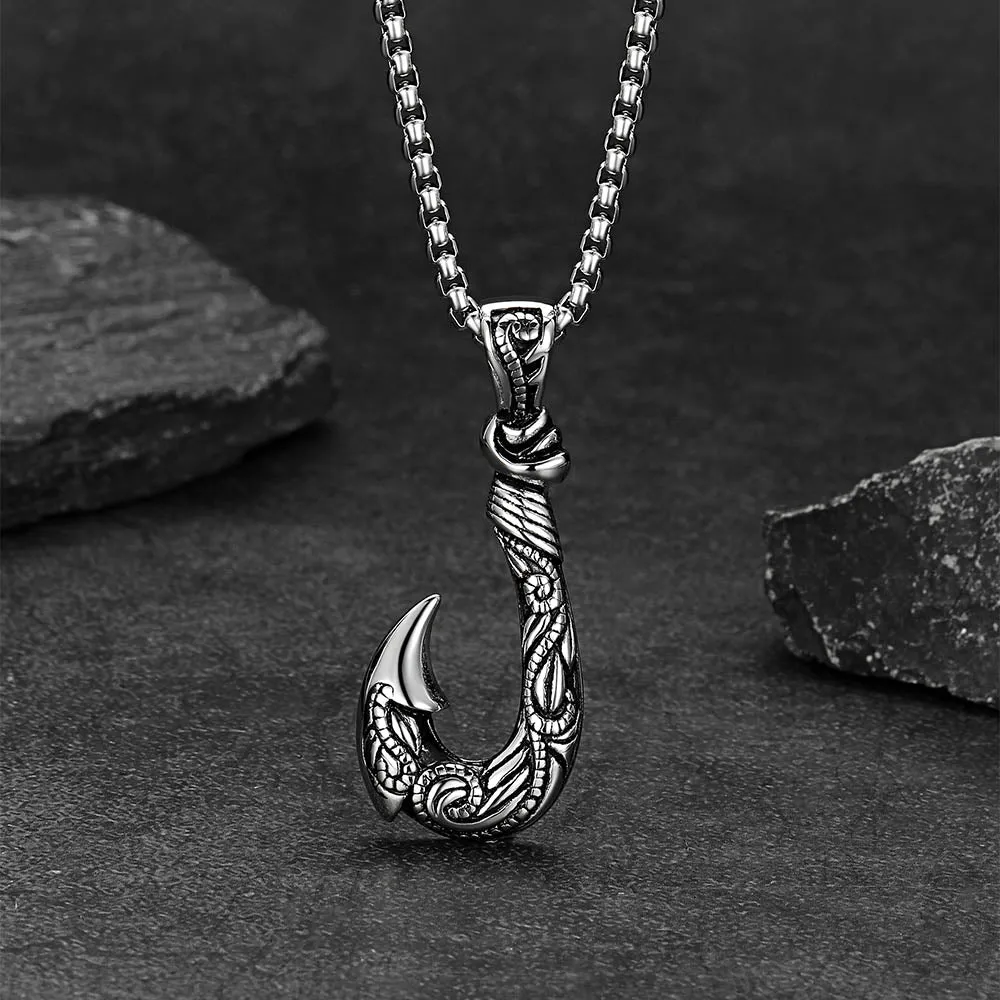 Viking Fish Hook Pendant Amulet Necklace for Men sold by FaithHeart product image thumbnail 4