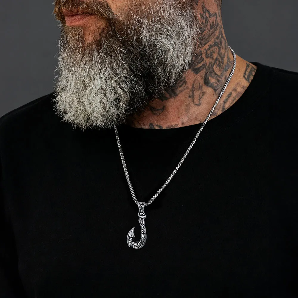 Viking Fish Hook Pendant Amulet Necklace for Men sold by FaithHeart product image thumbnail 3