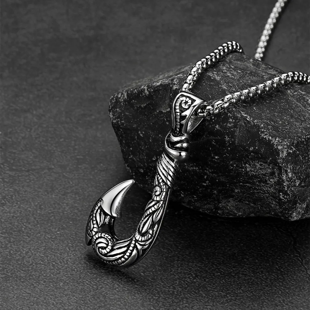 Viking Fish Hook Pendant Amulet Necklace for Men sold by FaithHeart product image thumbnail 5