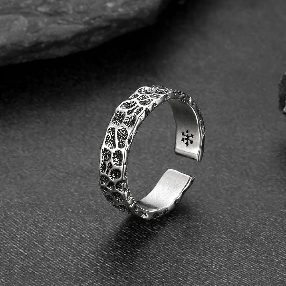 Retro Irregular Crack Finger Open Adjustable Ring for Men sold by FaithHeart product image thumbnail 5