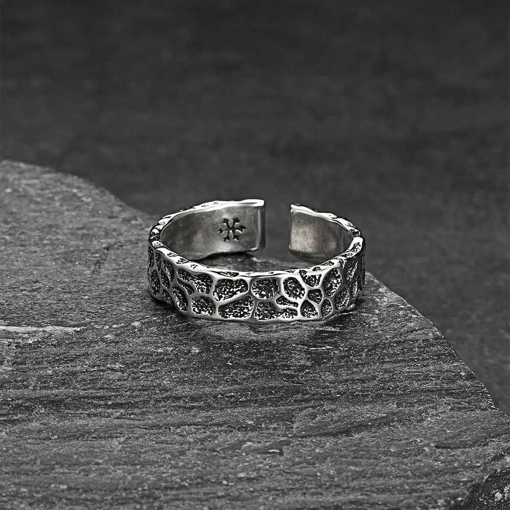 Retro Irregular Crack Finger Open Adjustable Ring for Men sold by FaithHeart product image thumbnail 3