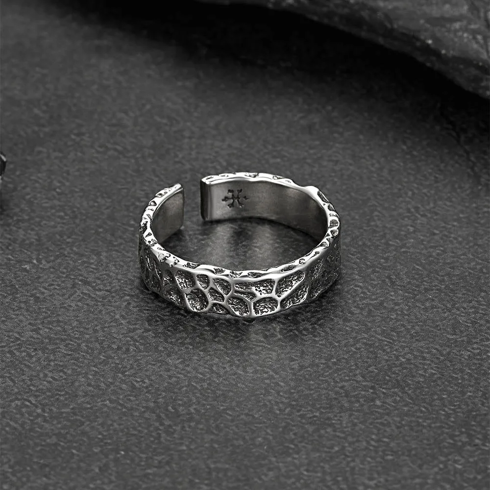 Retro Irregular Crack Finger Open Adjustable Ring for Men sold by FaithHeart product image thumbnail 4