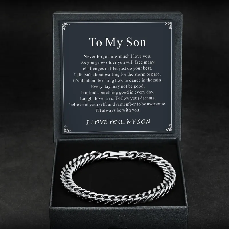 Cuban Chain Bracelet Gift for Men/Dad/Son, 8/12/17mm Width sold by FaithHeart