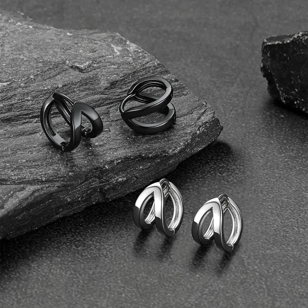 Minimalism Hoop Huggie Earrings for Men Women sold by FaithHeart product image thumbnail 4