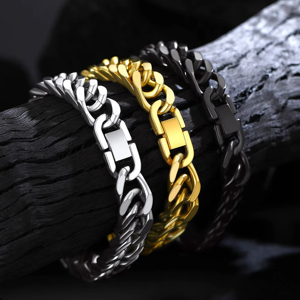 Cuban Link Chain Bracelets Set for Couple, 8/12mm Width sold by FaithHeart product image thumbnail 4